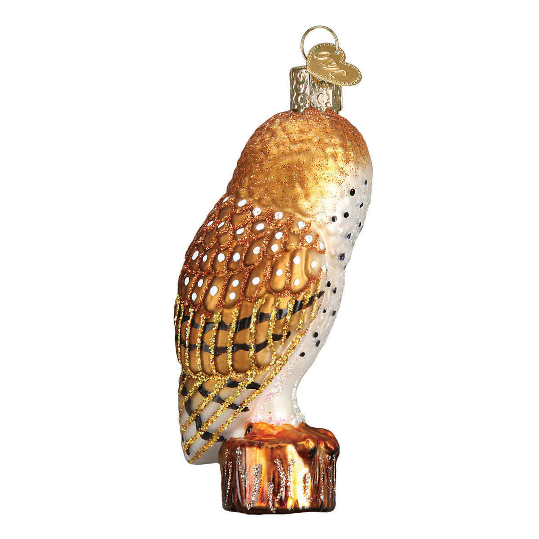 Old World Christmas Barn Owl Blown Glass Ornament
