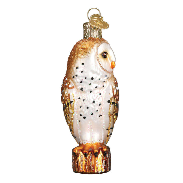 Old World Christmas Barn Owl Blown Glass Ornament