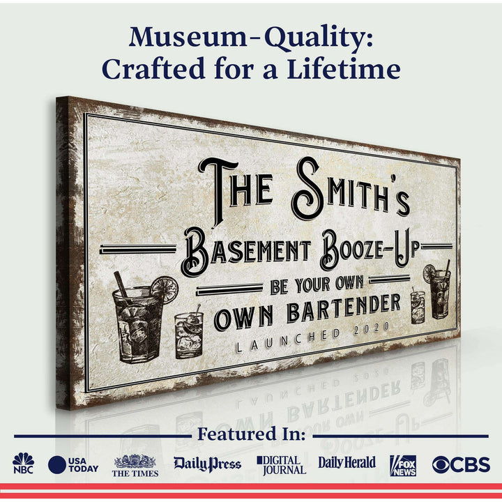 Basement Booze Up Sign