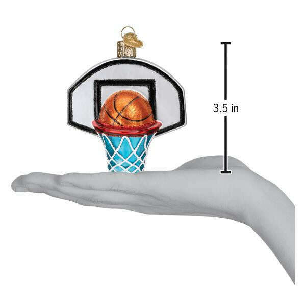 Old World Christmas Basketball Hoop Blown Glass Ornament