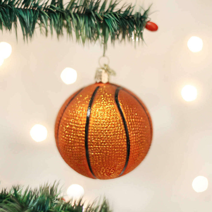 Old World Christmas Basketball Blown Glass Ornament