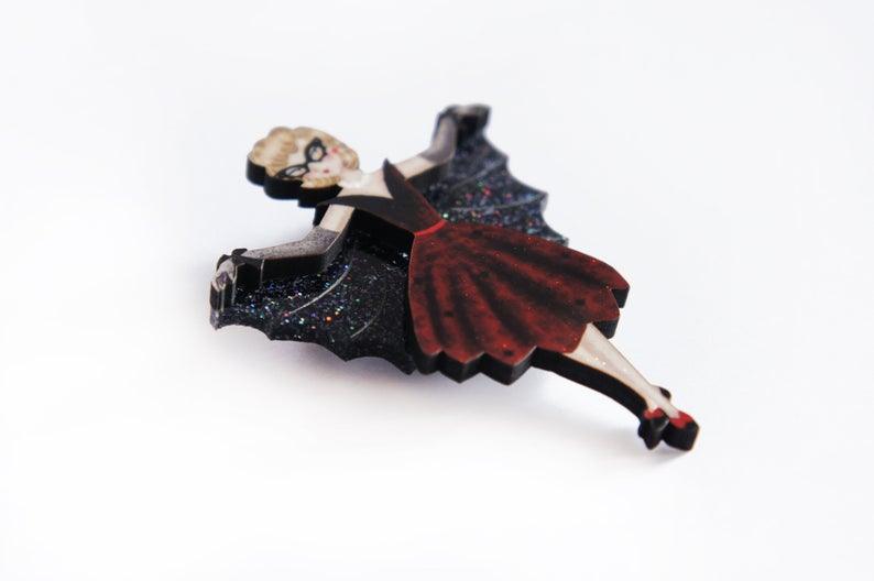 Bat Woman Brooch by LaliBlue - Quirks!