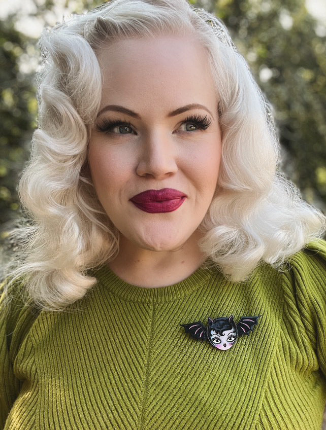 miss fluff bat girl brooch