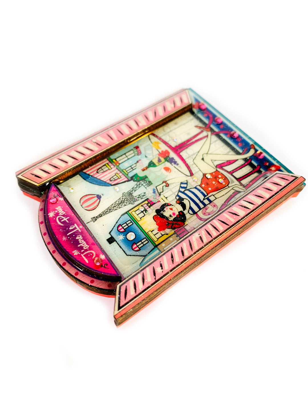 Oh la la Paris Scene Brooch by Rosie Rose Parker