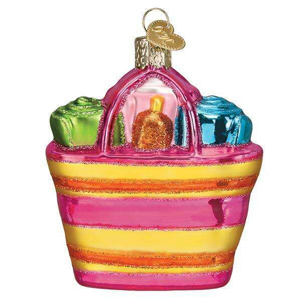 Old World Christmas Beach Bag Blown Glass Ornament