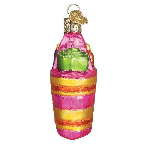 Old World Christmas Beach Bag Blown Glass Ornament