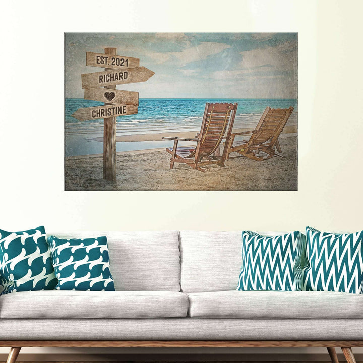 Beach Couple Names Sign
