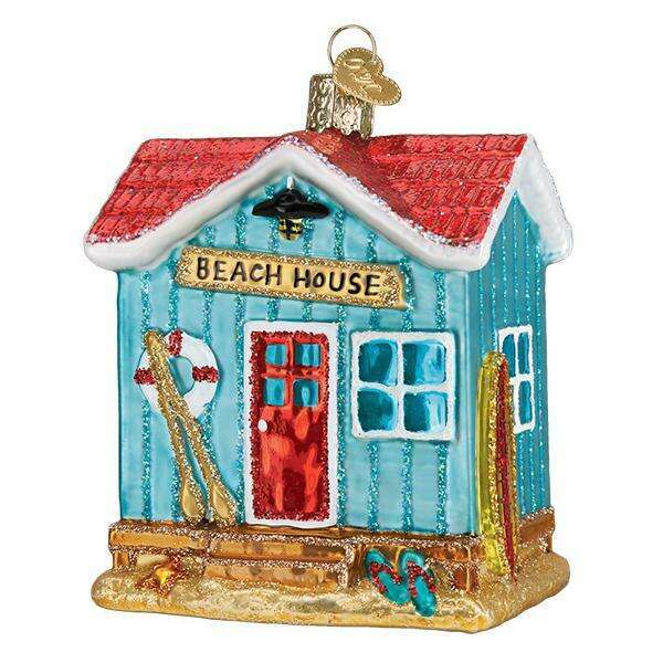 Old World Christmas Beach House Blown Glass Ornament
