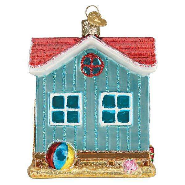 Old World Christmas Beach House Blown Glass Ornament