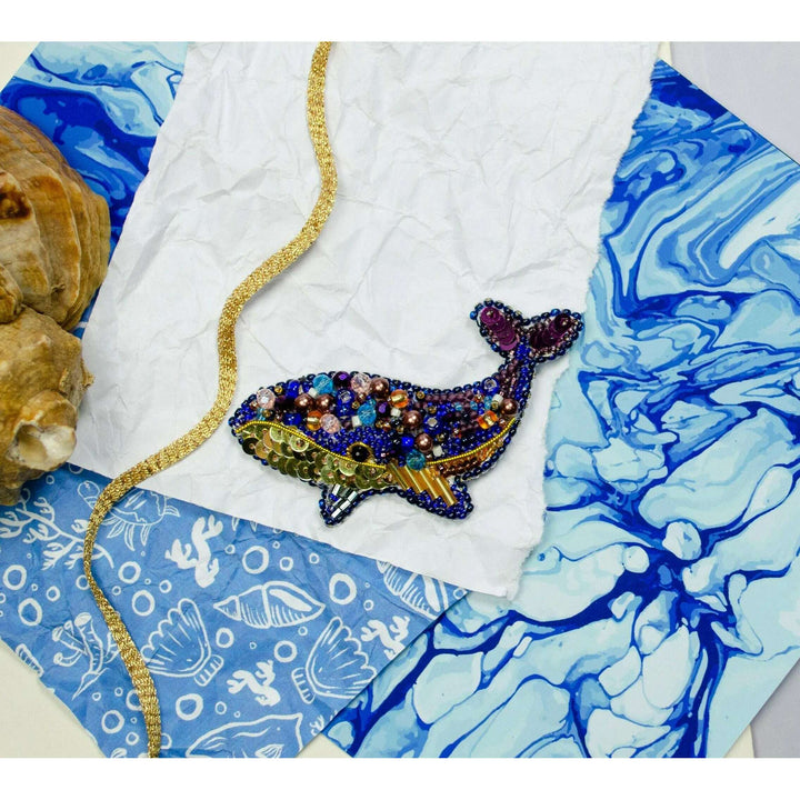 Bead Embroidery Decoration Blue whale AD-239