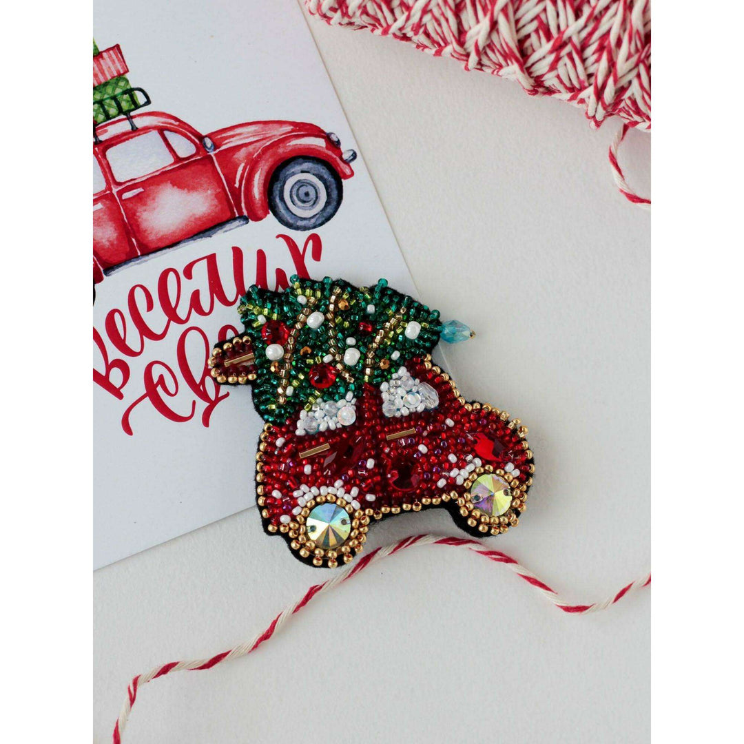 Bead Embroidery Decoration Kit  - Christmas car AD-211