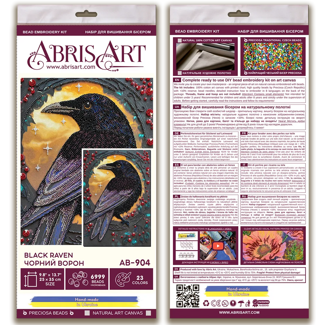 Bead Embroidery Kit - Black raven AB-904