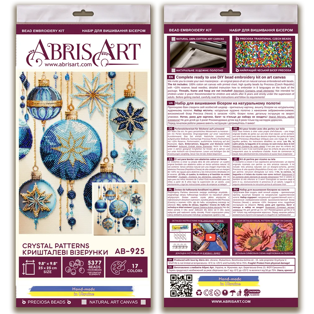 Bead Embroidery Kit - Crystal patterns AB-925