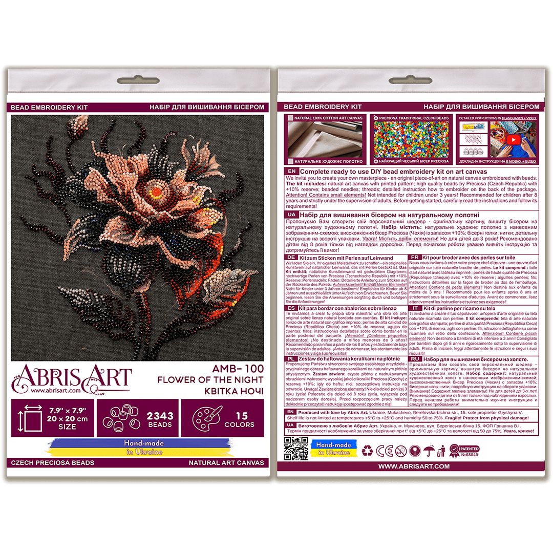 Bead embroidery kit - Flower of the night AMB-100