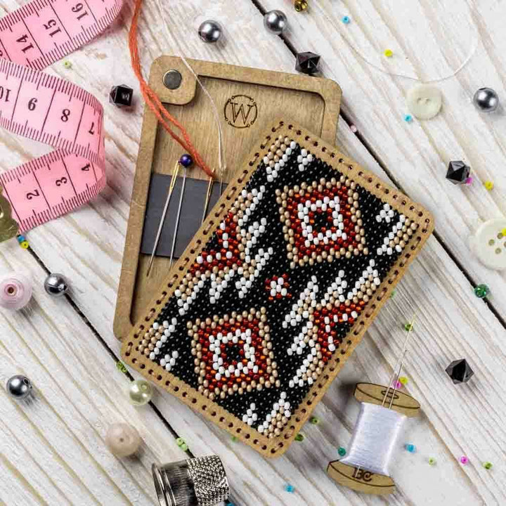 Bead Embroidery Kit for creating a pin cushion FLZB(N)-091