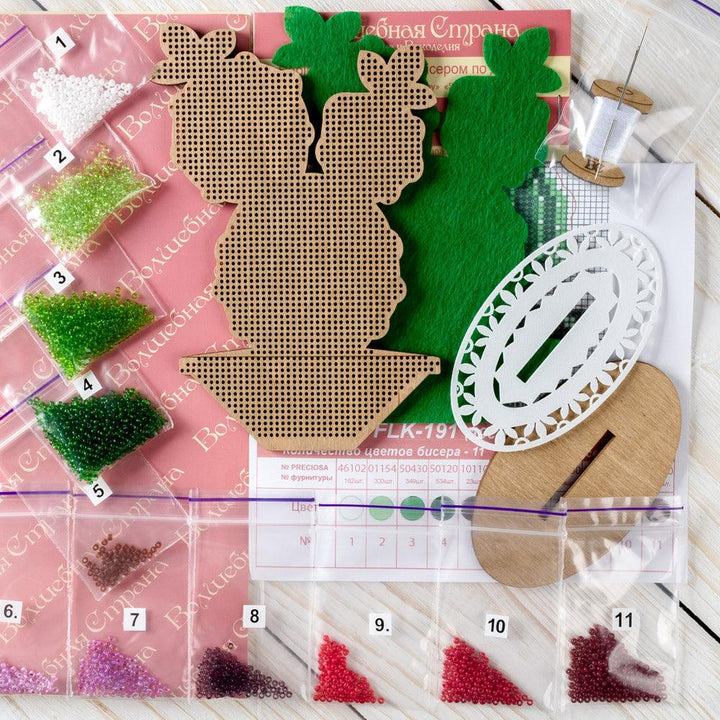 Bead embroidery kit on wood FLK-191