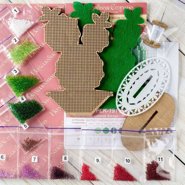 Bead embroidery kit on wood FLK-191