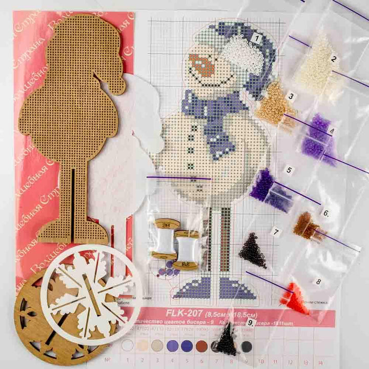 Bead embroidery kit on wood FLK-207