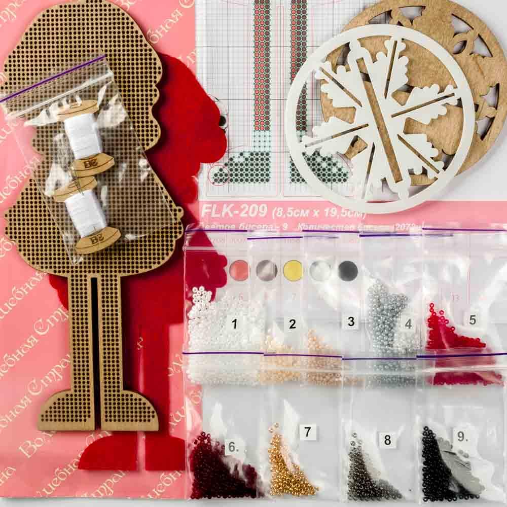 Bead embroidery kit on wood FLK-209