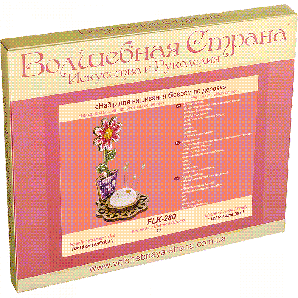 Bead embroidery kit on wood FLK-280