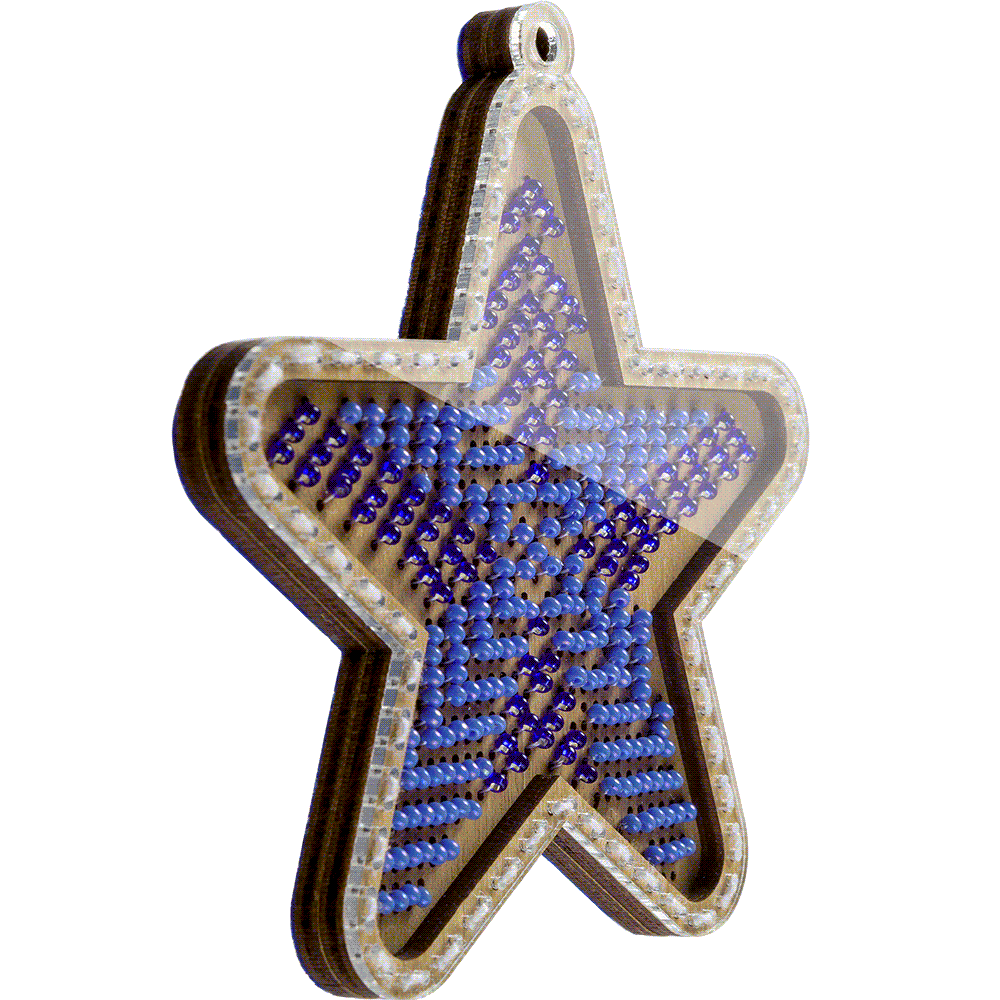 Bead embroidery kit on wood FLK-373