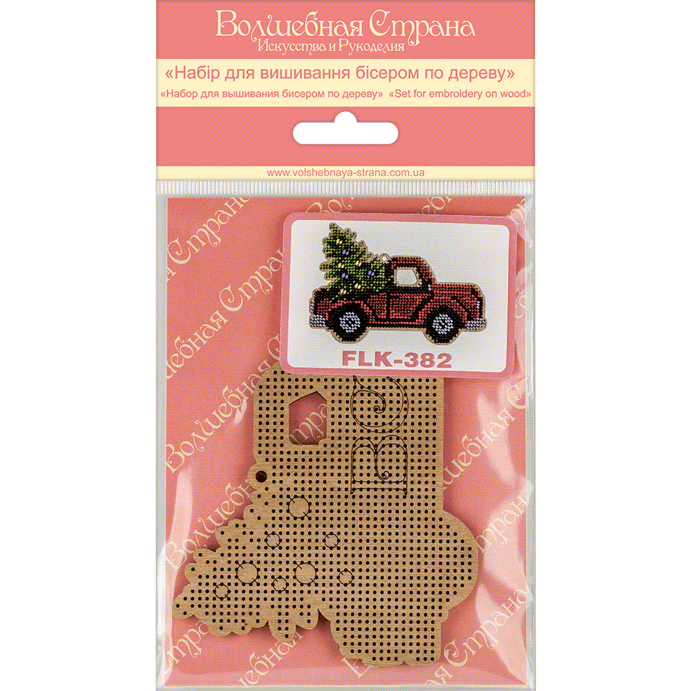 Bead embroidery kit on wood FLK-384
