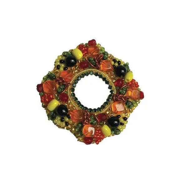 Beadwork Kit for making brooch Crystal Art Autumn Flower BP-368C