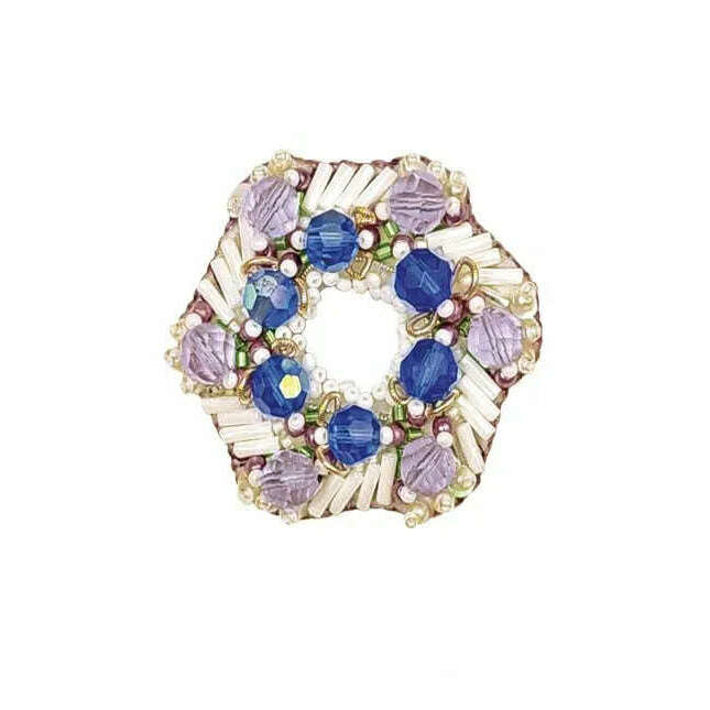 Beadwork Kit for making Crystal Art brooch Winter wreath BP-362C