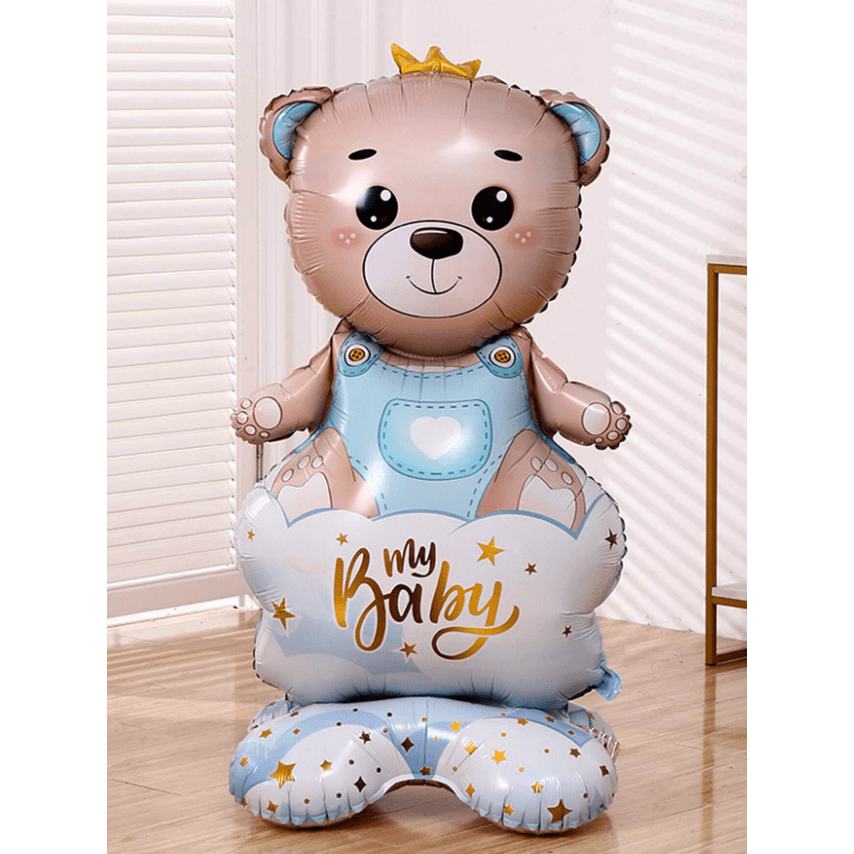 Bear with a Crown Boy. Standing Foil Balloon Decoration F07M1-2
