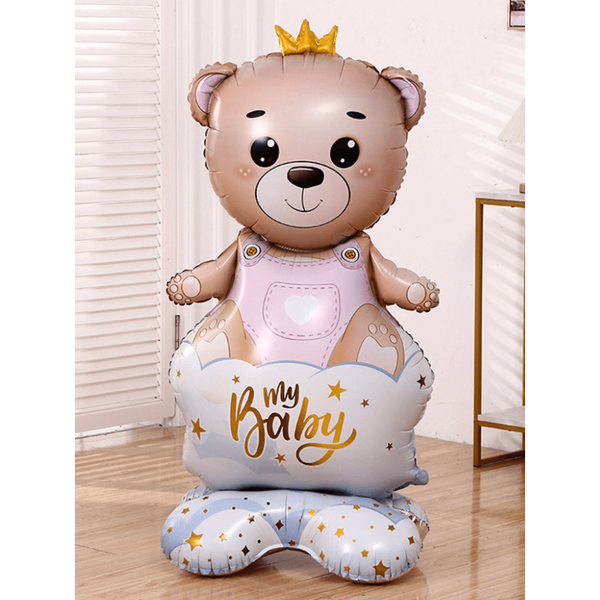 Bear with a Crown Girl. Standing Foil Balloon Decoration F07M1-3