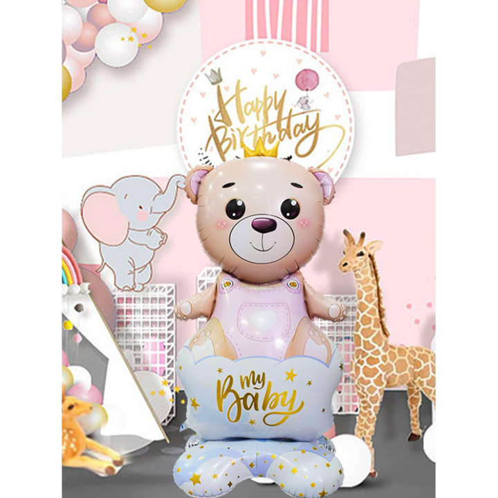 Bear with a Crown Girl. Standing Foil Balloon Decoration F07M1-3