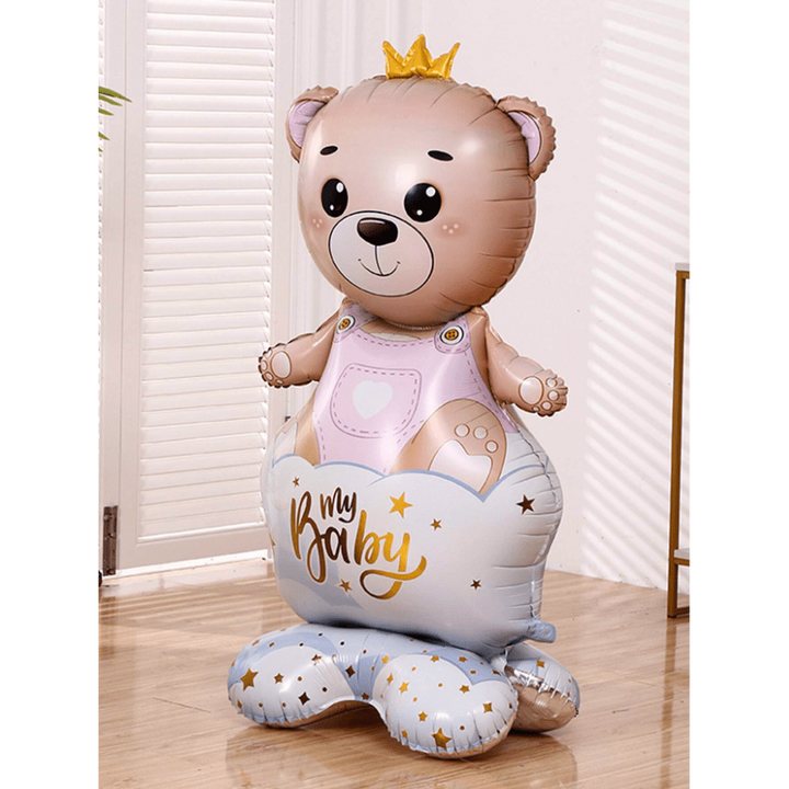 Bear with a Crown Girl. Standing Foil Balloon Decoration F07M1-3