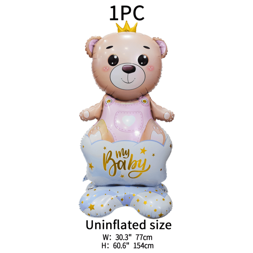 Bear with a Crown Girl. Standing Foil Balloon Decoration F07M1-3