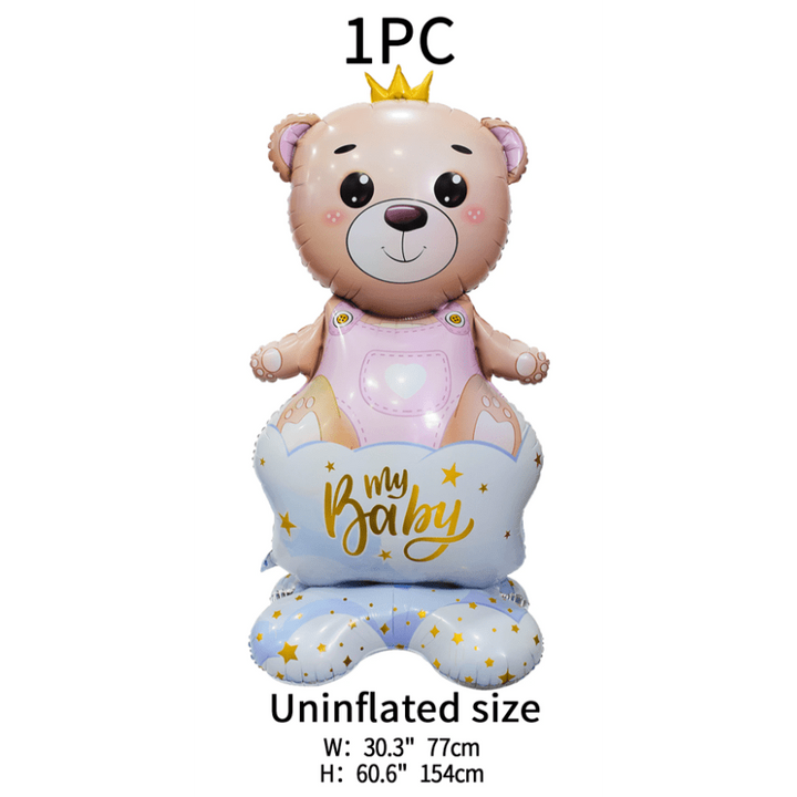 Bear with a Crown Girl. Standing Foil Balloon Decoration F07M1-3