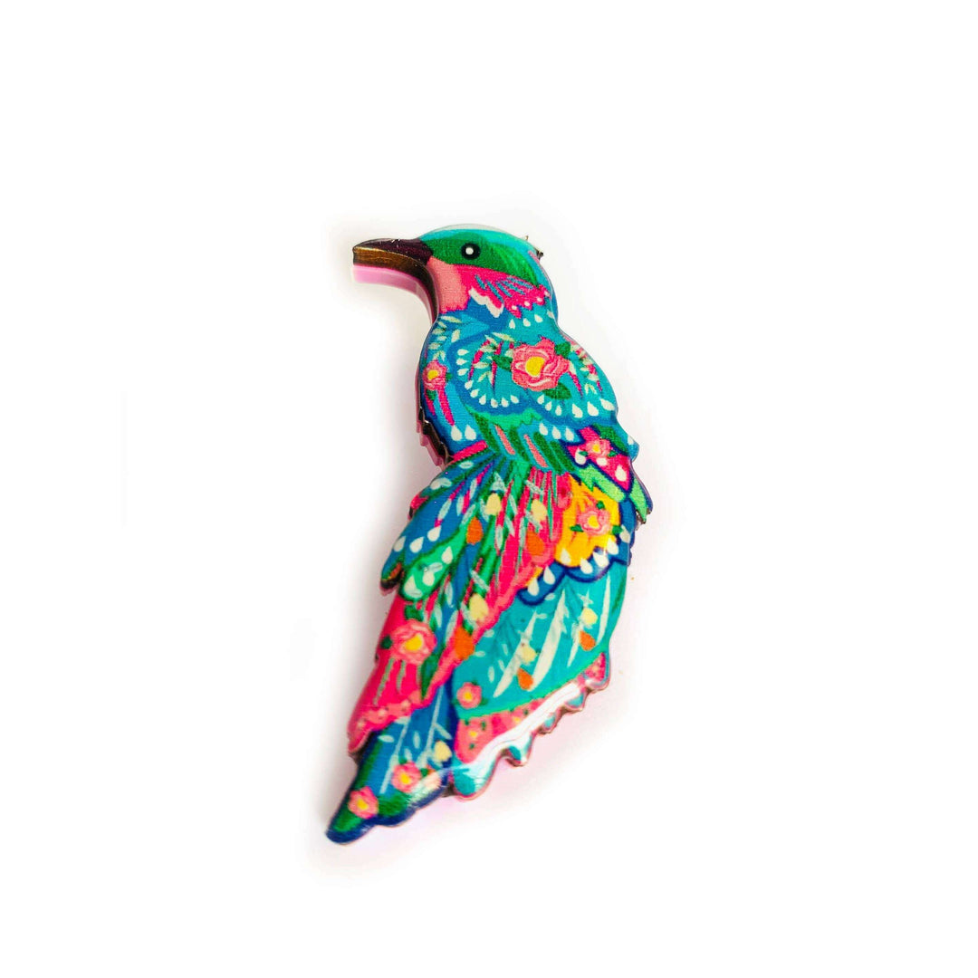 Beautiful Illustrated Bird Brooch by Rosie Rose Parker