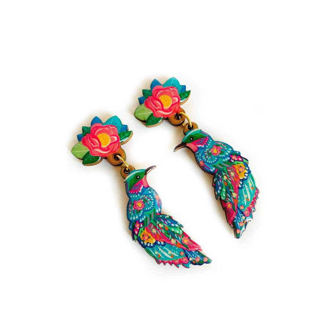 Beautiful Illustrated Bird Brooch by Rosie Rose Parker