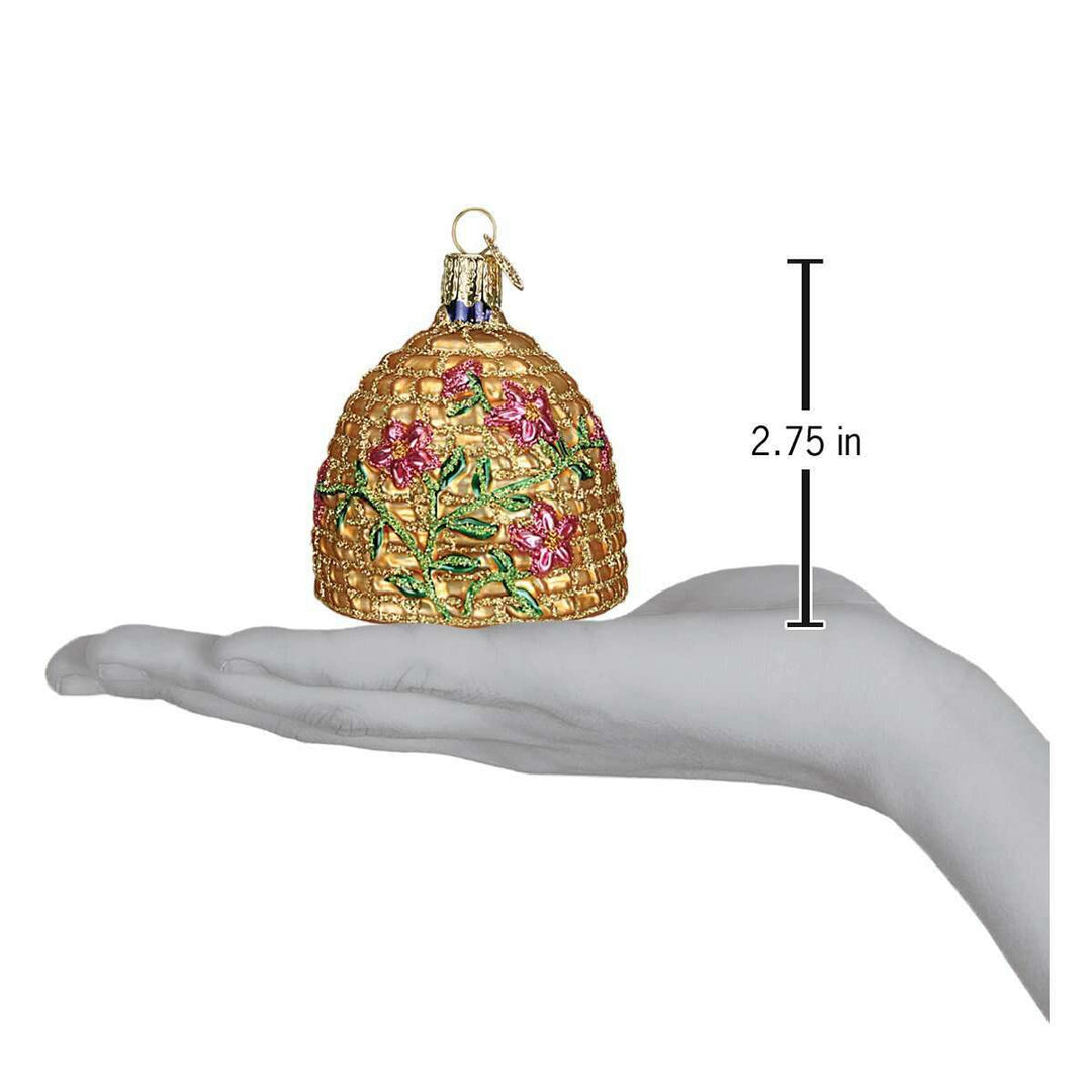 Old World Christmas Bee Skep Blown Glass Ornament