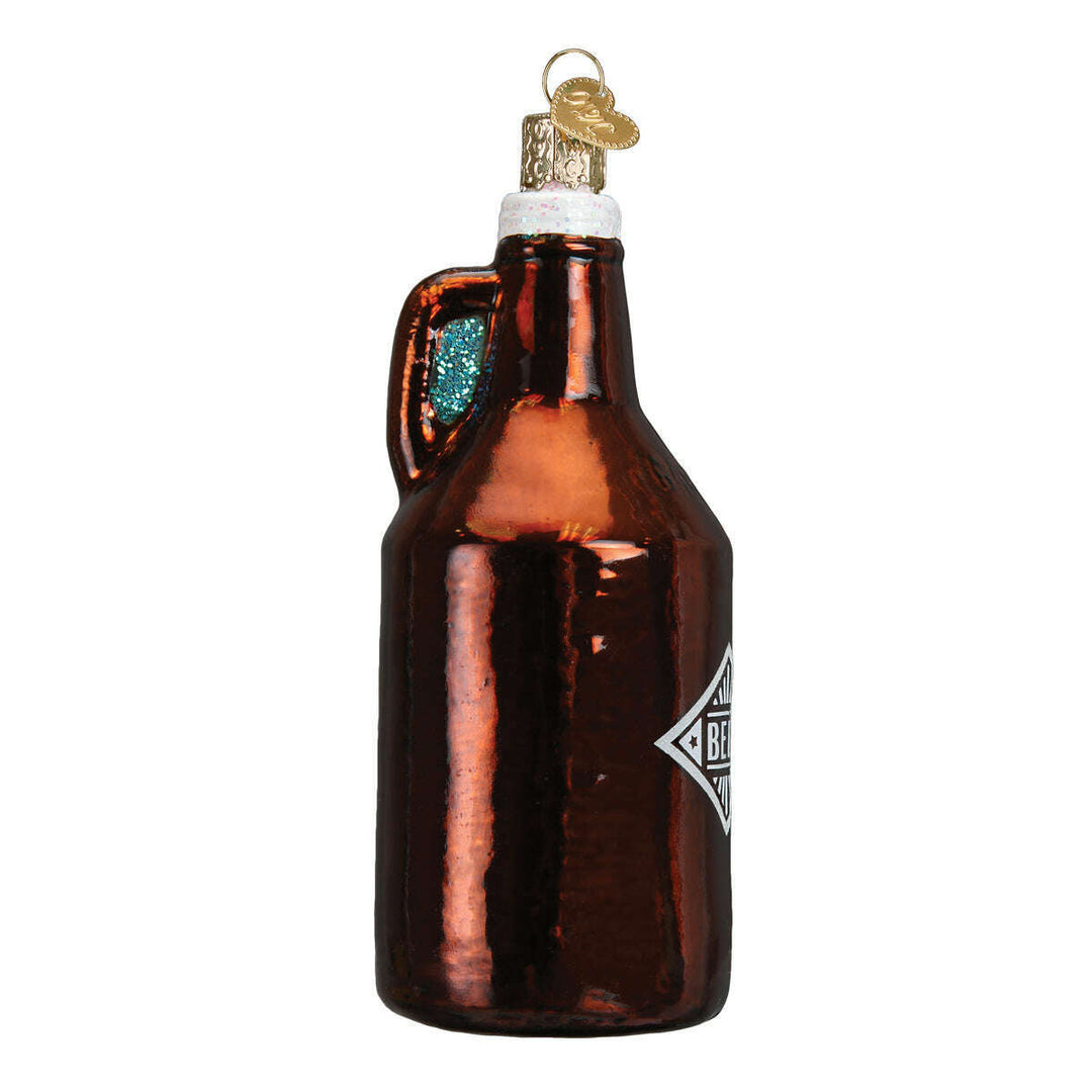 Old World Christmas Beer Growler Blown Glass Ornament