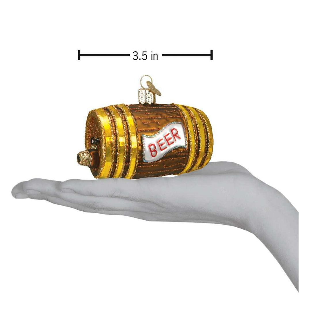 Old World Christmas Beer Keg Blown Glass Ornament