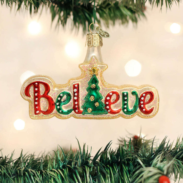 Old World Christmas Believe Blown Glass Ornament