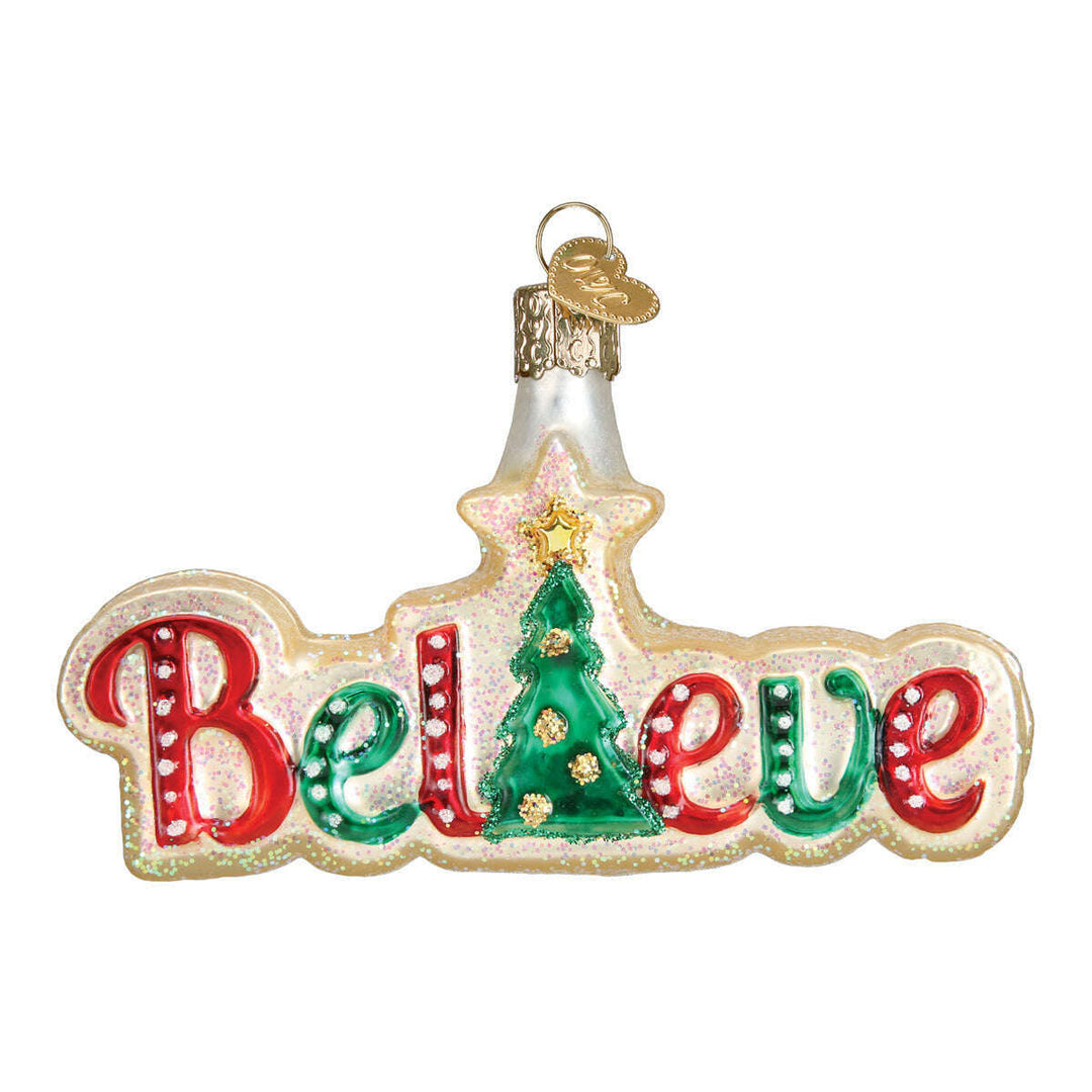 Old World Christmas Believe Blown Glass Ornament