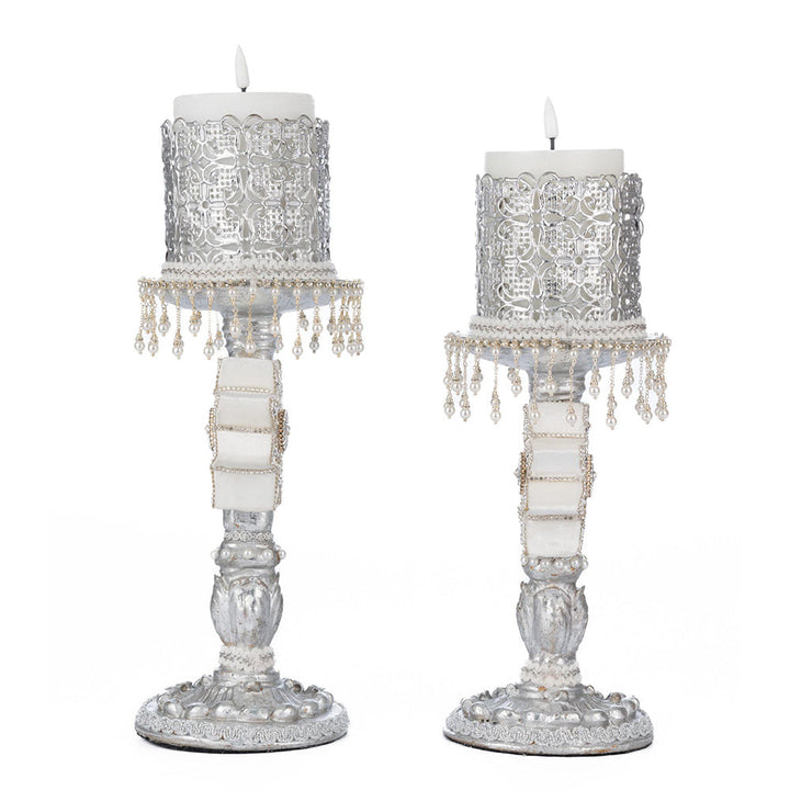 Bells of Brilliance Silver Candle Sticks Set of 2 by Katherine's Collection image 1