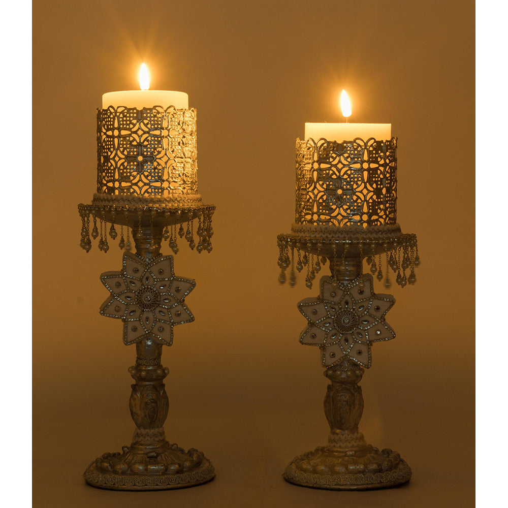 Bells of Brilliance Silver Candle Sticks Set of 2 by Katherine's Collection image 2