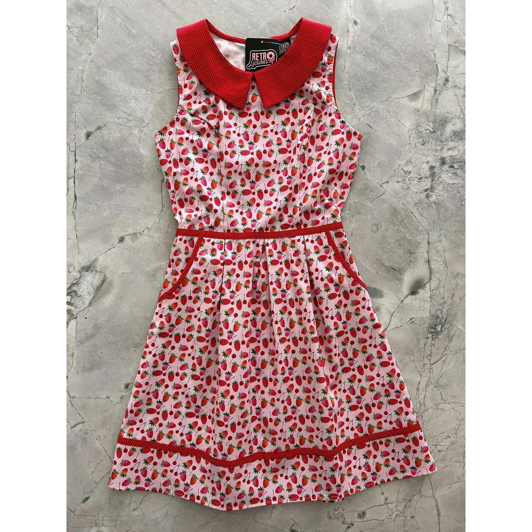 Berry Cherry Collared Dress - Medium only