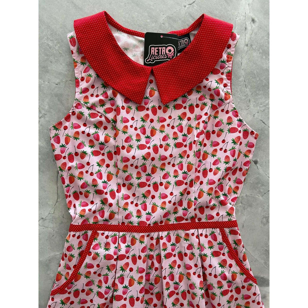Berry Cherry Collared Dress - Medium only