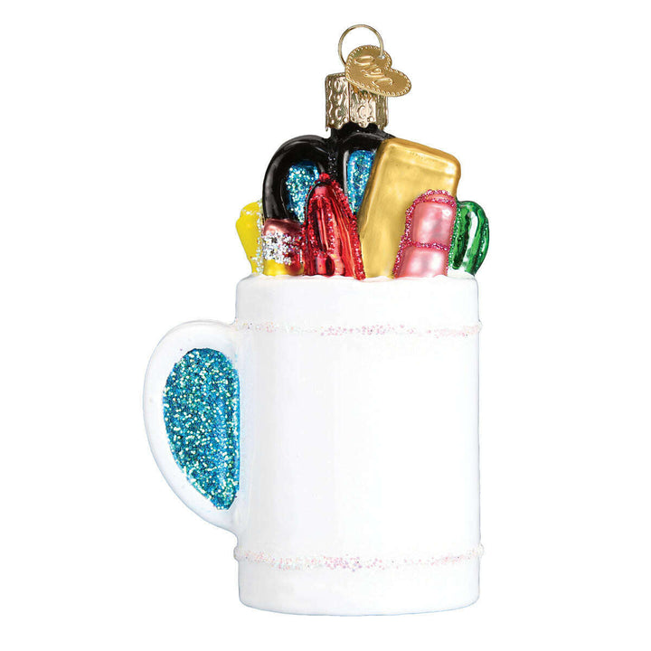 Old World Christmas Best Teacher Mug Blown Glass Ornament