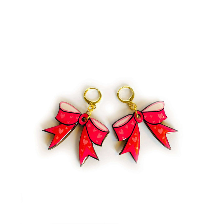 Big bow earrings statement earrings summer earrings big
