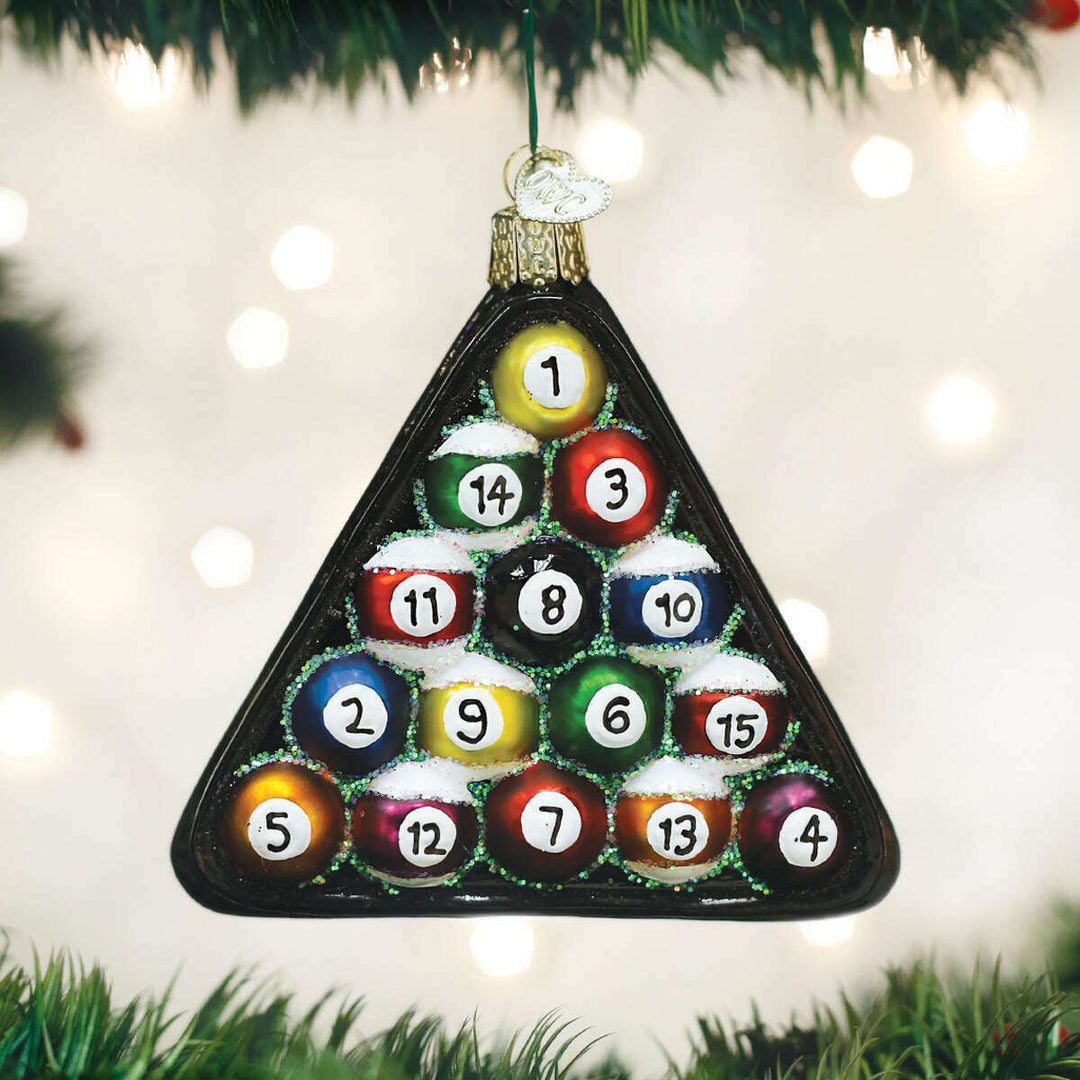 Old World Christmas Billiard Balls Blown Glass Ornament