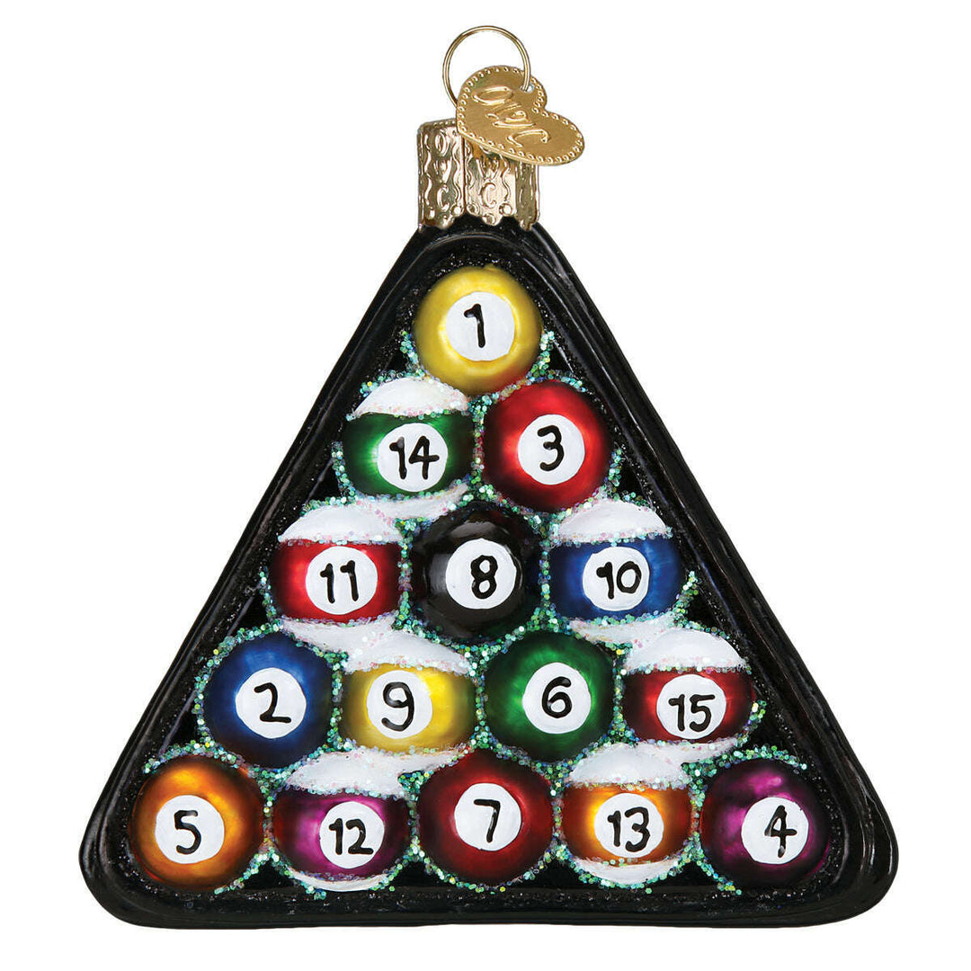Old World Christmas Billiard Balls Blown Glass Ornament