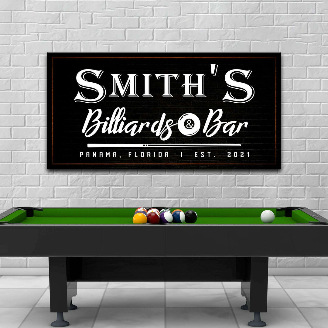 Billiards And Bar Sign